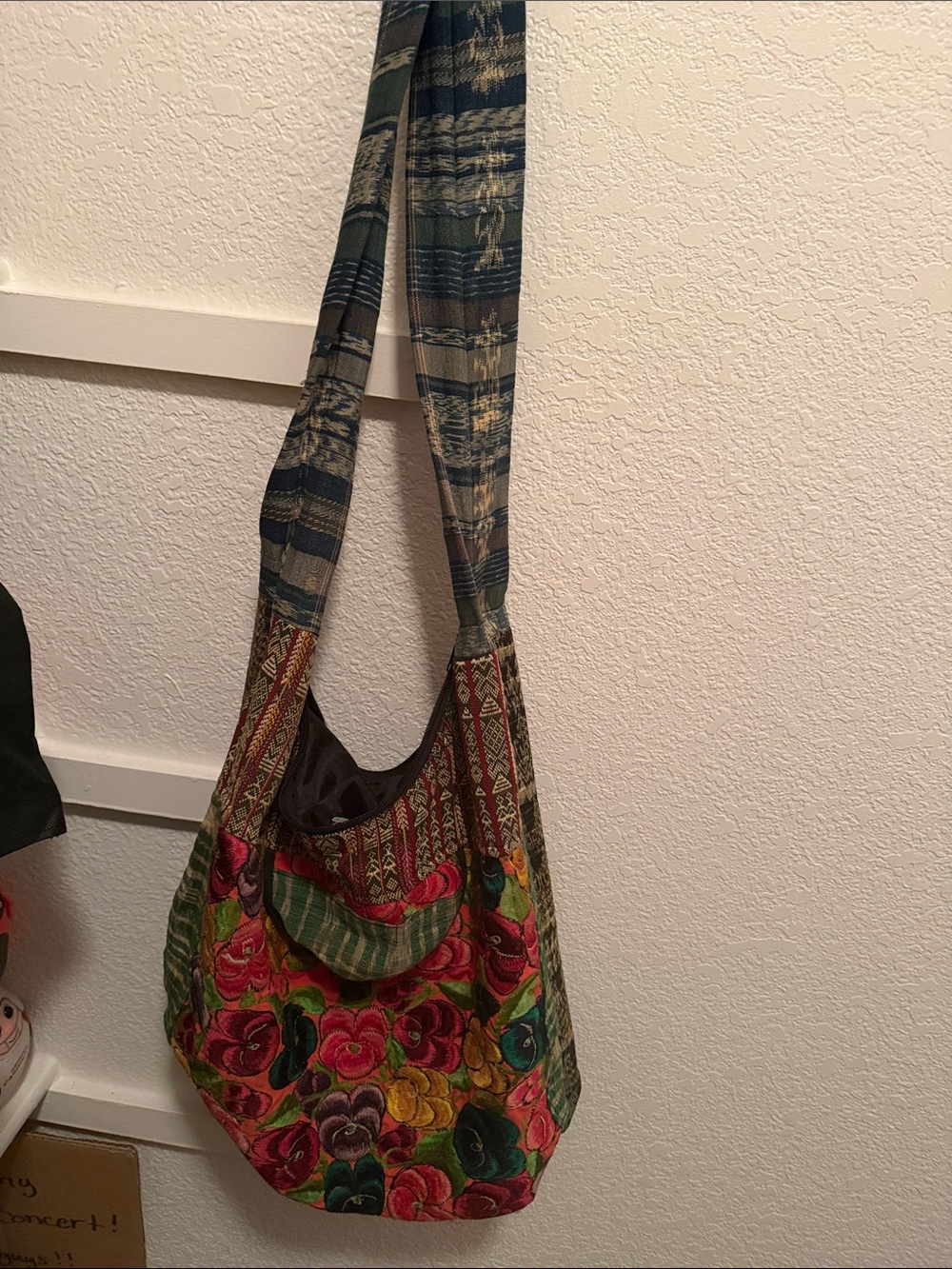 Bohemian Floral Patchwork Crossbody Bag - Multicolor